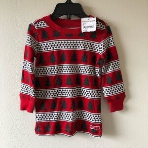New Janie and Jack Red Pine Tree Baby Pajama Top 18-24 M